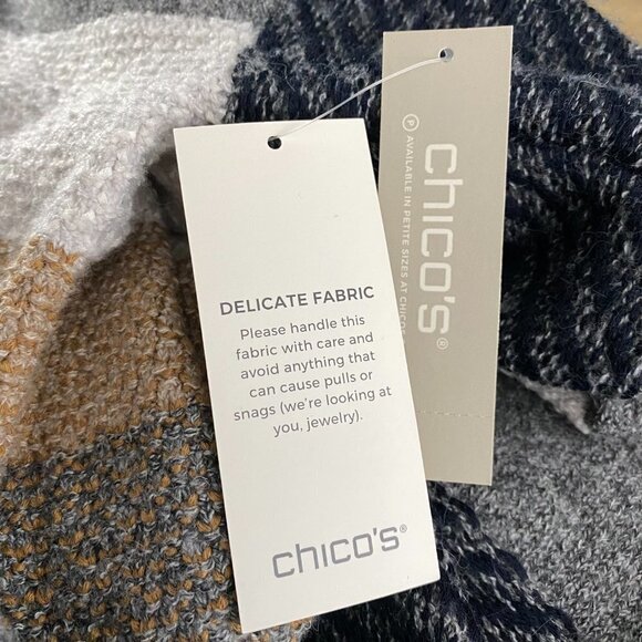 Chico's Cardigan Sweater Size 1 Multicolored Striped Polyester Blend NWT CJ-1192 - Picture 9 of 13